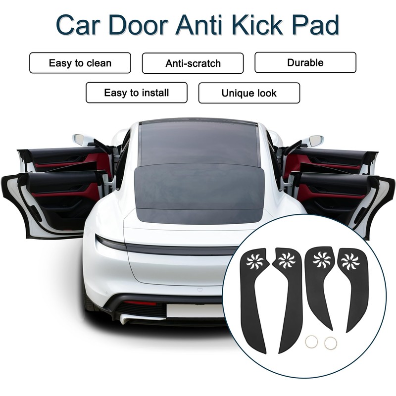 X AUTOHAUX Leather Car Door Anti Kick Pad Sticker for