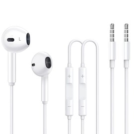 momk Stereo Headphones with Noise Cancelling Microphone Wire Earbuds Headphones with 3.5mm Plug Earphones