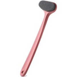 Upgraded long handle shower brush, comfortable bristles gently exfoliate, leading the new fashion of skin transformation - Material Type: Light Coral, Size: 1 Count (Pack of 1)