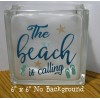 holidaydecals4u The beach is calling decal sticker for DIY 8" glass block tile