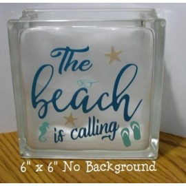 holidaydecals4u The beach is calling decal sticker for DIY 8" glass block tile