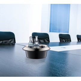 alfi KONFERENZBOY, Caviar Black, Conference Cooler Made of Plastic with Stainless Steel Cover, Table Cooler for 6 Bottles up to 0.33 l, Active Cooling with ice Pack, Hospitality for Meetings,