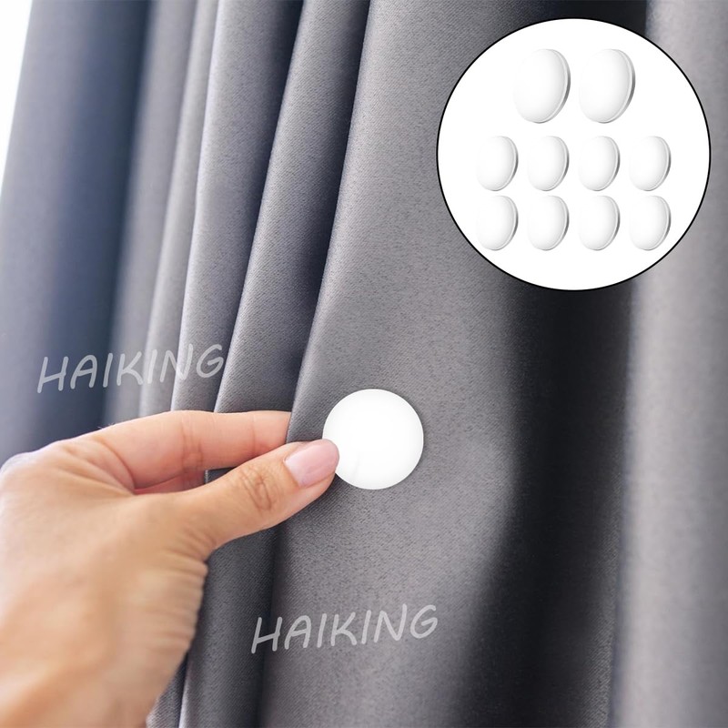 HAIKING Shower Curtain Magnets, 10 PCS White Round Plastic Covered