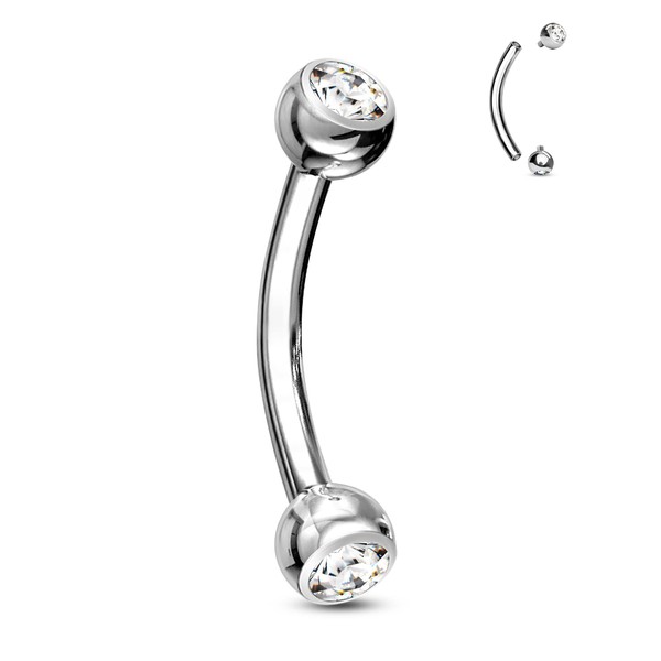 COCHARM G23 Solid Titanium 14G Belly Button Rings Cute Short