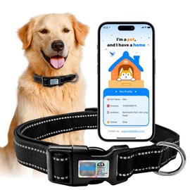 DBDD Reflective Dog Collar for Medium & Large Dogs – Anti-Lost ID Tag, 360° Reflective Visibility for Night Safety – Adjustable, Comfortable & Durable – Breathable, Lightweight Design