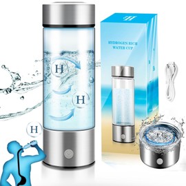 UGpine Hydrogen Water Bottle, 2024 New Portable Hydrogen Water Machine, Hydrogen Rich Water Glass Health Cup for Office, Travel, Exercise, Gift for Love, 420ML