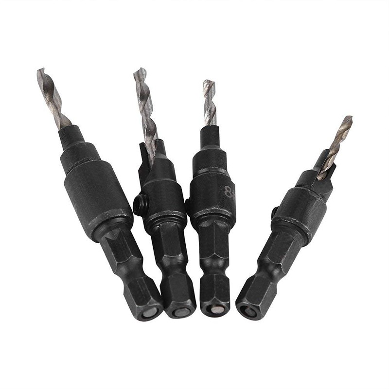 Bosch Countersink Drill Bit, 4 Pieces Hex Shank HSS Drill