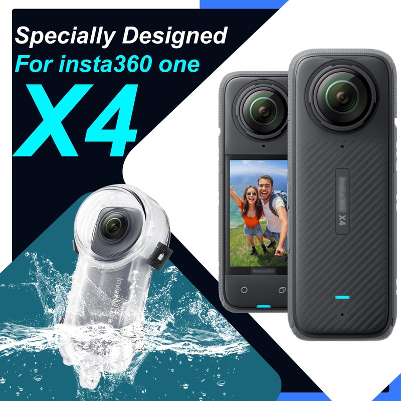 Birgipar Invisible Dive Case for Insta360 X4 - Transparent Acrylic