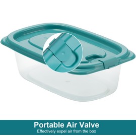 chenqi Rectangle Plastic Portion Box Sets with Lids Food Storage Containers Meal Prep containers with lids BPA-Free Airtight & Leakproof Lid Storage Container Safe Reusable 830ml 3 Count