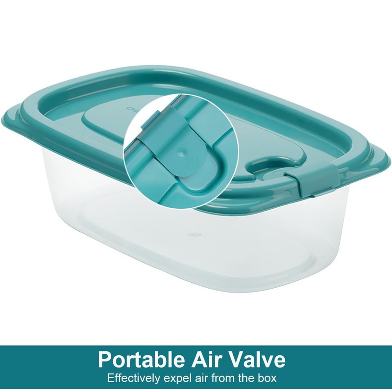 chenqi Rectangle Plastic Portion Box Sets with Lids Food Storage