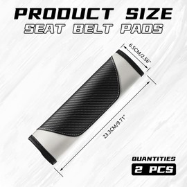 ongfuwu 2PCS Car Seat Belt Cover Pad, Soft Carbon Fiber Leather Seatbelt Shoulder Protector for a More Comfortable Driving, Universal Safety Belt Strap Cover to Protect Your Neck (White)