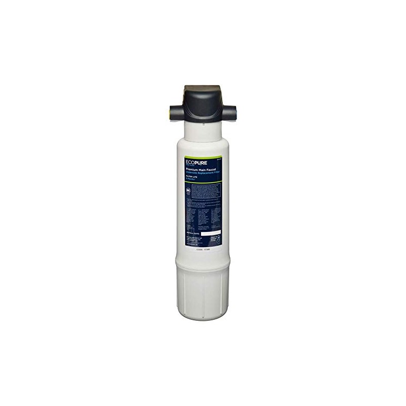 EcoPure EPWPRF Premium Main Faucet Drinking Water Replacement Filter, White,