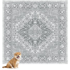 nunubaby 2PACK Washable Pee Pads for Dogs, Stylish, Non-Slip and Leak-Proof Pee Pads. Reusable Potty Pads for Dogs for Crates and Floors.(Gray/Geo, 72" x72" )