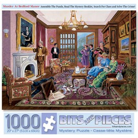 Bits and Pieces – 1000 Piece Jigsaw Puzzle for Adults – Murder at Bedford Manor by Artist Gene Dieckhoner - Murder Mystery Jigsaw Puzzle, Completed Puzzle Size: 20" x 27"