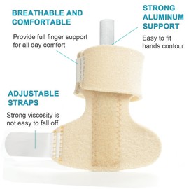 Sumifun Finger Brace, Trigger Finger Splint for Index Middle Ring Pinky Finger Arthritis Pain, Tendon Injury, Broken Mallet Finger Stabilizer Supports for Dislocated Knuckle Immobilizer Wrap,Khaki