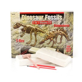 2 In 1 Dinosaur Dig Kit Dinosaur Fossil Palaeontology Dig Up Kit | Kids Dig Kit Dinosaur Bones Archaeology Dig Out Set | T Rex And Stegosaurus Dinosaur Gifts