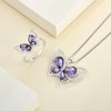YL Butterfly Rings 925 Sterling Silver Simple Ring Created Amethyst