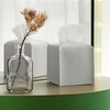 Square Leather Tissue Box with Bottom Strap PU Leather Modern