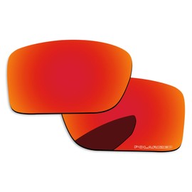 PapaViva Replacement Lenses for Oakley Double Edge OO9380 Sunglasses Fire Red - Polarized, Orange