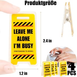 Funny Sign Desk Decoration, 2 Pieces Acrylic Clip with "LEAVE ME ALONE I'M BUSY" - Funny Office Decoration & Practical Gift for Colleagues