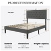 SHA CERLIN Full-Size Upholstered Bed Frame with Adjustable Button-Tufted Headboard,
