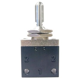 Pneumadyne C042501, 3-Position Toggle Valve, 3-Way, 1/8 NPT (F) Ports, Detented Actuation