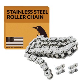 PGN #60 Stainless Steel Roller Chain - 10 Feet + 2 Free Connecting Links - #60SS - Stainless Steel Chain - 159 Links