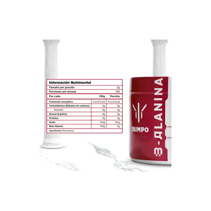 Beta Alanina Suplemento 200g, Hércules Sin Sabor, 100 Servs. Sabor