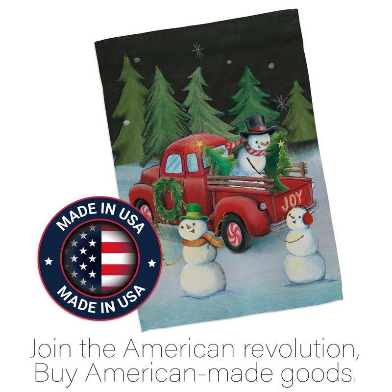 Breeze Decor Picking Christmas Tree House Flag Winter Santa Marry