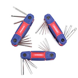 WORKPRO 24PC Folding Hex Key Set, Metric Ball End Key and Hex Keys, Torx Keys, Hexagonal Wrench Key Set for Bikes Automobile Machinery Repair