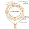 Quivox 4Pcs Layered Coin Pendant OT Necklace,Charming Plated Gold Paperclip