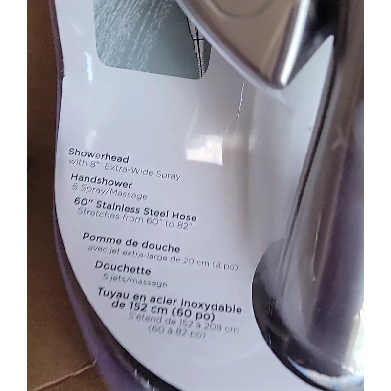 Delta 58569-SS-PK In2ition 2in1 5-Spray Dual Fixed Handheld ShowerHead Stainless