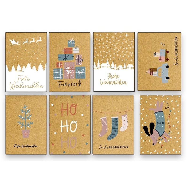 the lazy panda card company XXL Set of 80 Christmas