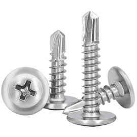 100 PCS M4.8 * 38mm Wafer Head Self Tapping Screw,410 Stainless Steel Modified Truss Head Self Drilling Screws,Tek Screws For Sheet Metal Steel,Aluminum,Wood,Plastics