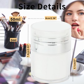 airless Pump Bottle,airless Pump jar,moisturiser Pump Dispenser,Travel Pump Bottles for toiletries,Cream jar Vacuum Bottle,Skincare Pump Container,Skincare face Cream Pump Dispenser (2x50ml)