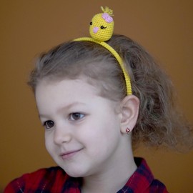 Bidamla Buckles and Crowns Set for Kids - 100% Handmade Princess Tiara and Jewellery for Birthday, Party Favor, Dress-Up and Imaginative Play (YELLOW CHICK)
