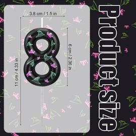 Böse Geburtstagskerze, Rosa-Grüne Hexen-Geburtstagszahlkerze Tortenaufsatz für Cartoon Partydekorationszubehör mit Böser Magie und Hexe (Nummer 8)