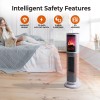 Comfort Zone 25" Oscillating Tower Space Heater with 3D Flame