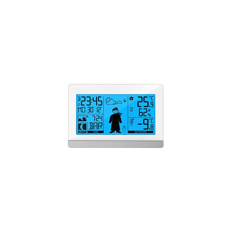 Technoline WS9612 in White with Indoor and Outdoor Temperature, Weather