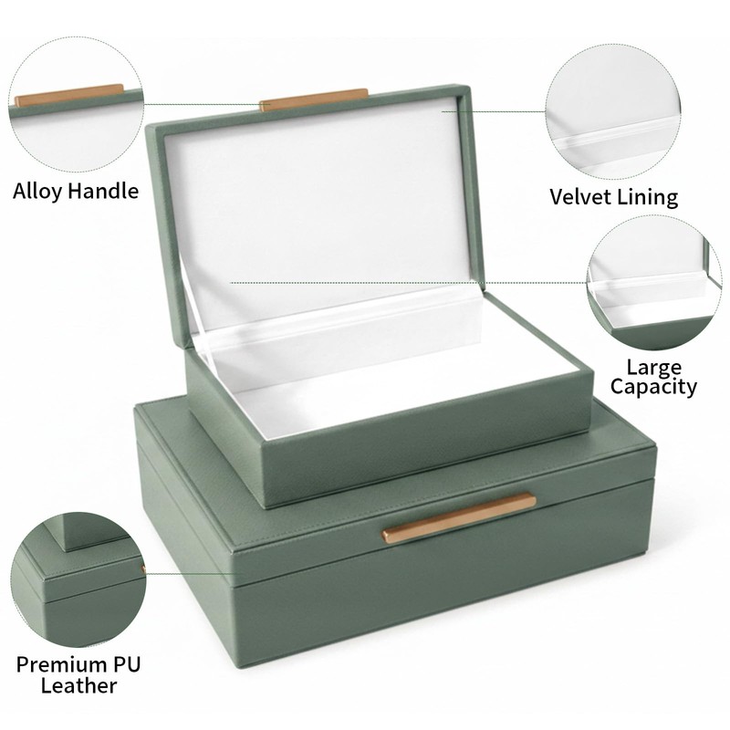 Decorative Storage Boxes with Lids Set-2 Store Photos, Letters Memory
