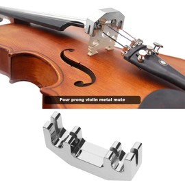 OTOTEC Violin Mute Violin Silencer Silent Practice Muffler Silver Four Claw Silencer Metal Mute Violin Sound Reducer Violin Accessories