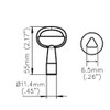 1004-21 EMKA Triangular 6.5mm Key