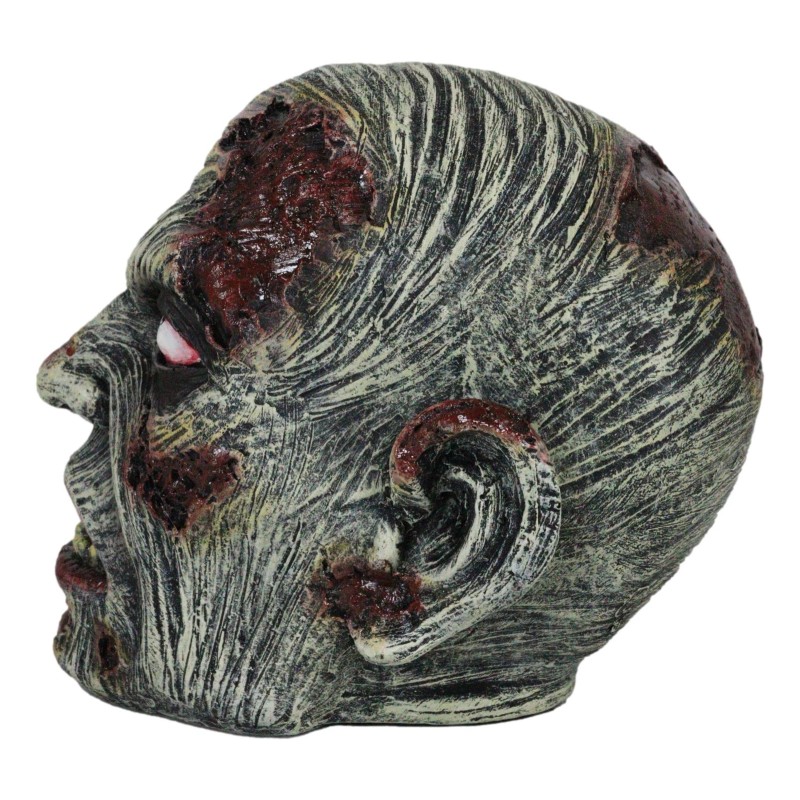 Apocalypse Zombie Undead Walker Skull With Peeling Flesh Rotten Teeth