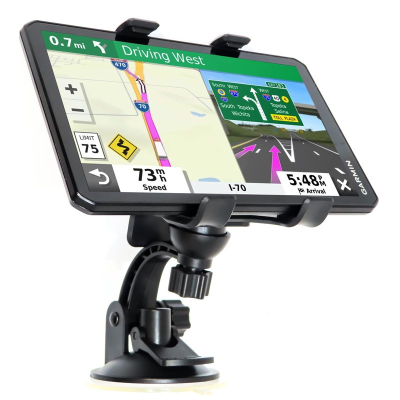 Ramtech Universal Car GPS Windshield Dual Clip Mount, Suction Cup