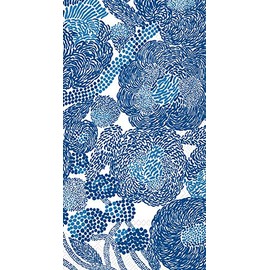 IHR Ideal Home Range Dinner Napkins Marimekko Disposable 3-Ply Paper Hand Towels, 8.5" x 4.5", Mynsteri Cream Blue, 16-Count