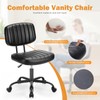 Sweetcrispy Small Office Desk Chair with Wheels Armless Comfy Computer