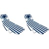 Ostrich Chaise Lounge Folding Portable Sunbathing Beach Chair, Striped (2