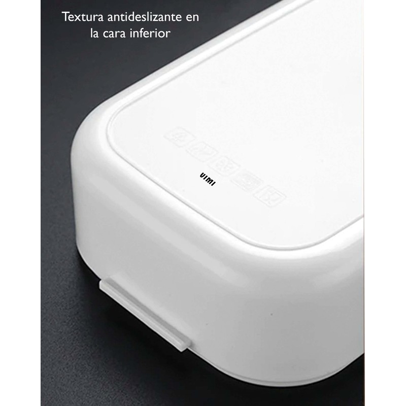 Lonchera De Acero Inoxidable Caja De Almuerzo Con Separadores (BLANCO)