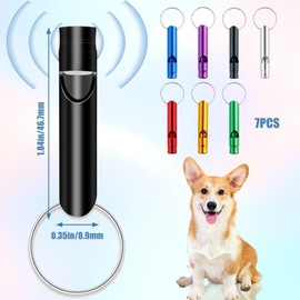 YESHLiky 7 Pcs Dog Whistles for Recall, Dog Whistle to Stop Barking, Training Whistle with Keychain for Obedience Training & Behaviour Aids for Most Breeds Pets(Random Colors)