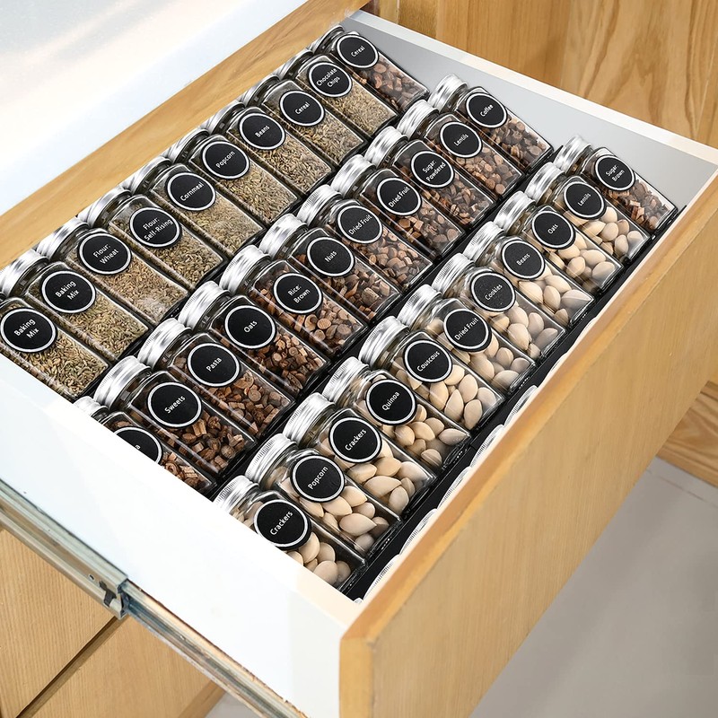 Mulush Metal Spice Rack Tray - Spice Drawer Organizer for